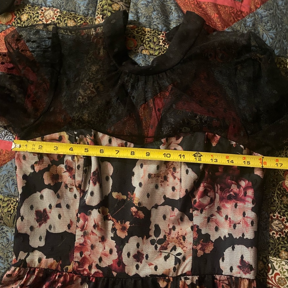 Eliza J Floral Polka Dot Mesh Overlay Dress, size 10 - Picture 16 of 16